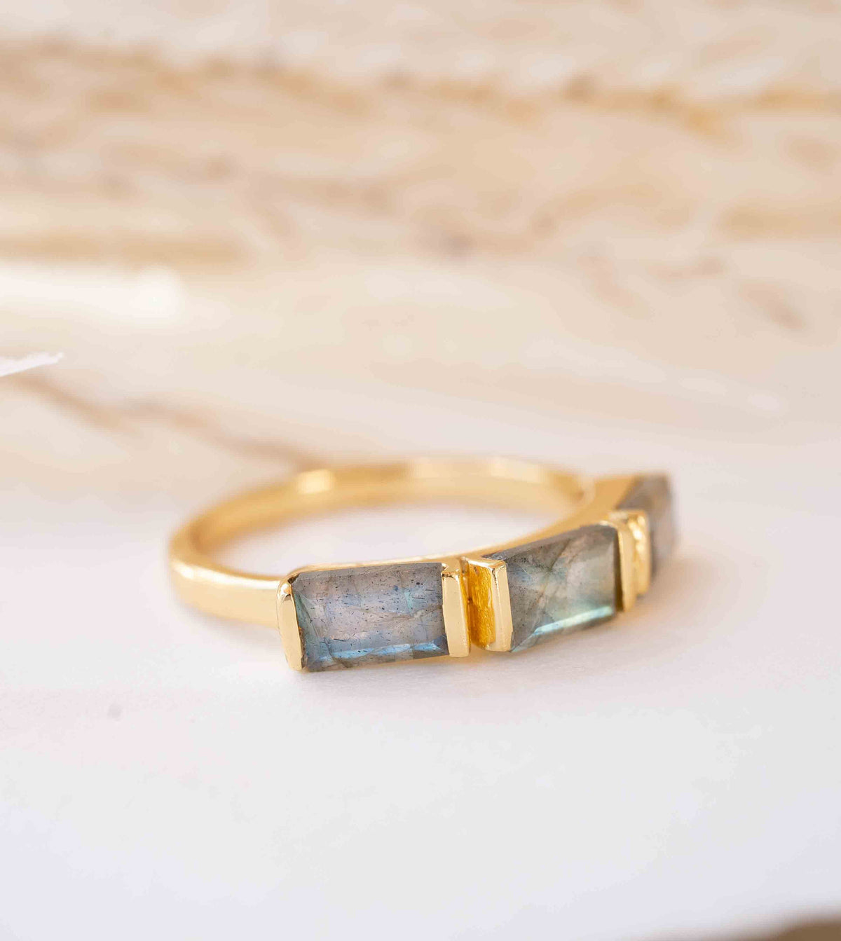 Labradorite Ring *  Stackable * Gold Plated Ring * Statement Ring *Gemstone Ring * Labradorite * Delicate Ring * Modern * BJR267
