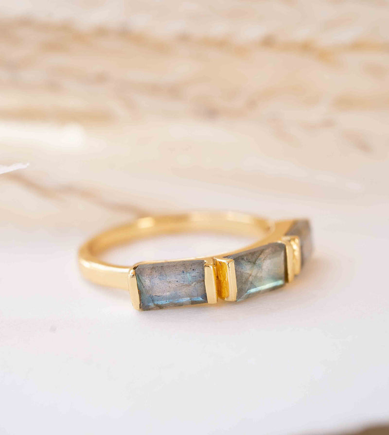 Labradorite Ring *  Stackable * Gold Plated Ring * Statement Ring *Gemstone Ring * Labradorite * Delicate Ring * Modern * BJR267