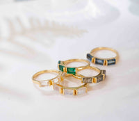Labradorite Ring *  Stackable * Gold Plated Ring * Statement Ring *Gemstone Ring * Labradorite * Delicate Ring * Modern * BJR267
