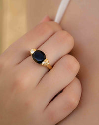 Black Onyx Ring * Gold Plated Ring * Statement Ring *Gemstone Ring * Black stone * Bridal Ring *Wedding Ring  * BJR273