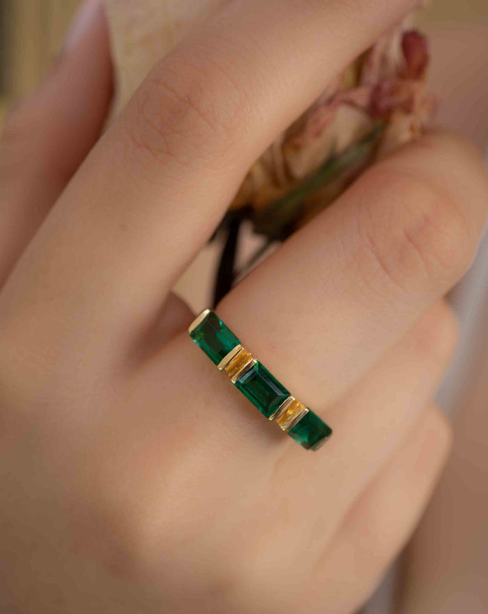 Green Tourmaline hydro Ring * 18k Gold Plated Ring * Statement Ring * handmade * Modern Ring * Boho * Stackable BJR271