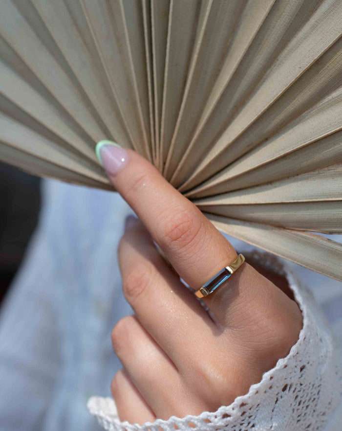 Iolite hydro Ring * Gold Plated 18k*Gold * Statement* Gemstone *Stackable*Natural* Handmade *Gift For Her * BJR281