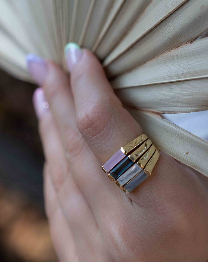 Rose Quartz Ring * Gold Plated 18k*Gold * Statement * Gemstone * Stackable * Natural * Handmade * Gift For Her * BJR282