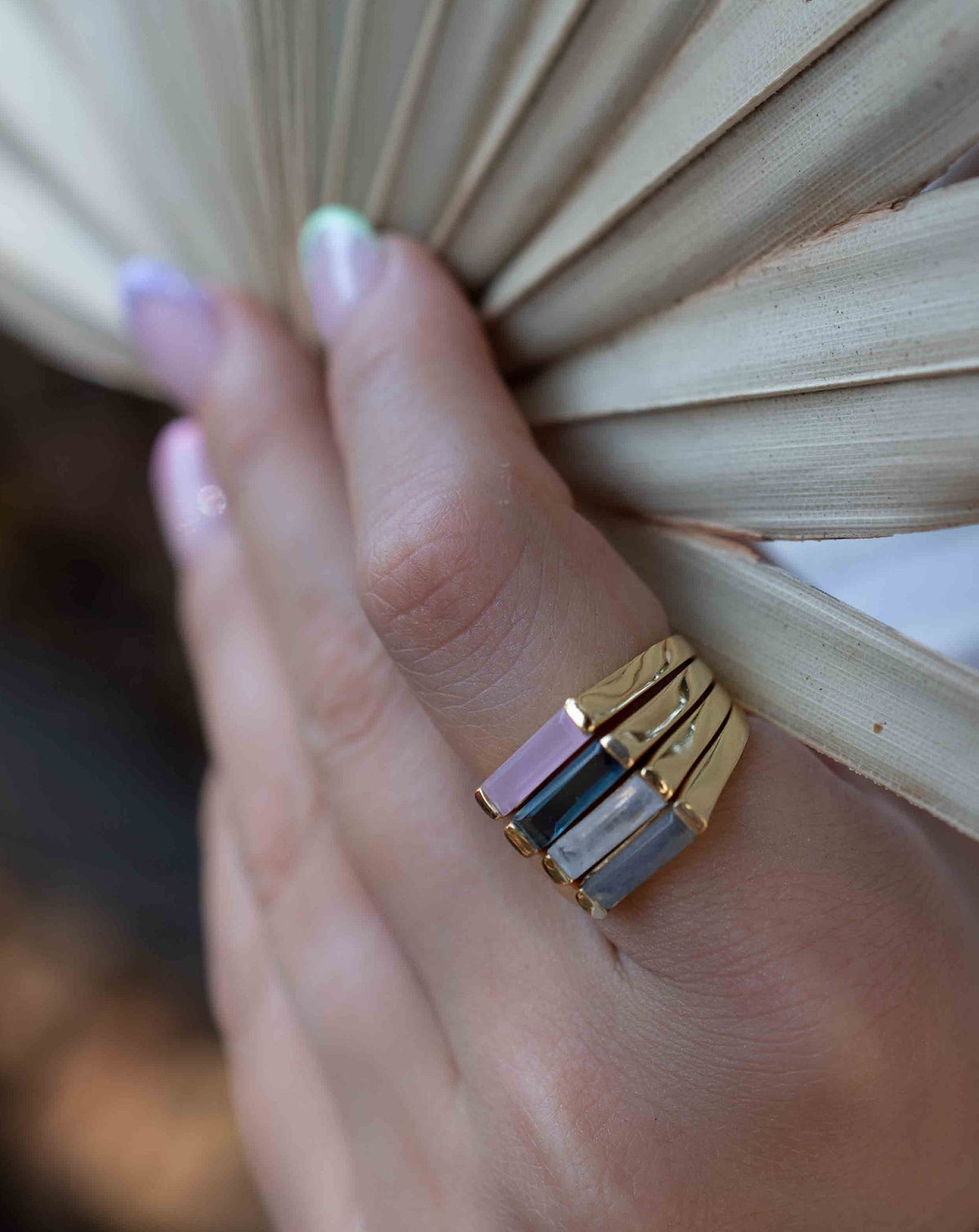 Iolite hydro Ring * Gold Plated 18k*Gold * Statement* Gemstone *Stackable*Natural* Handmade *Gift For Her * BJR281