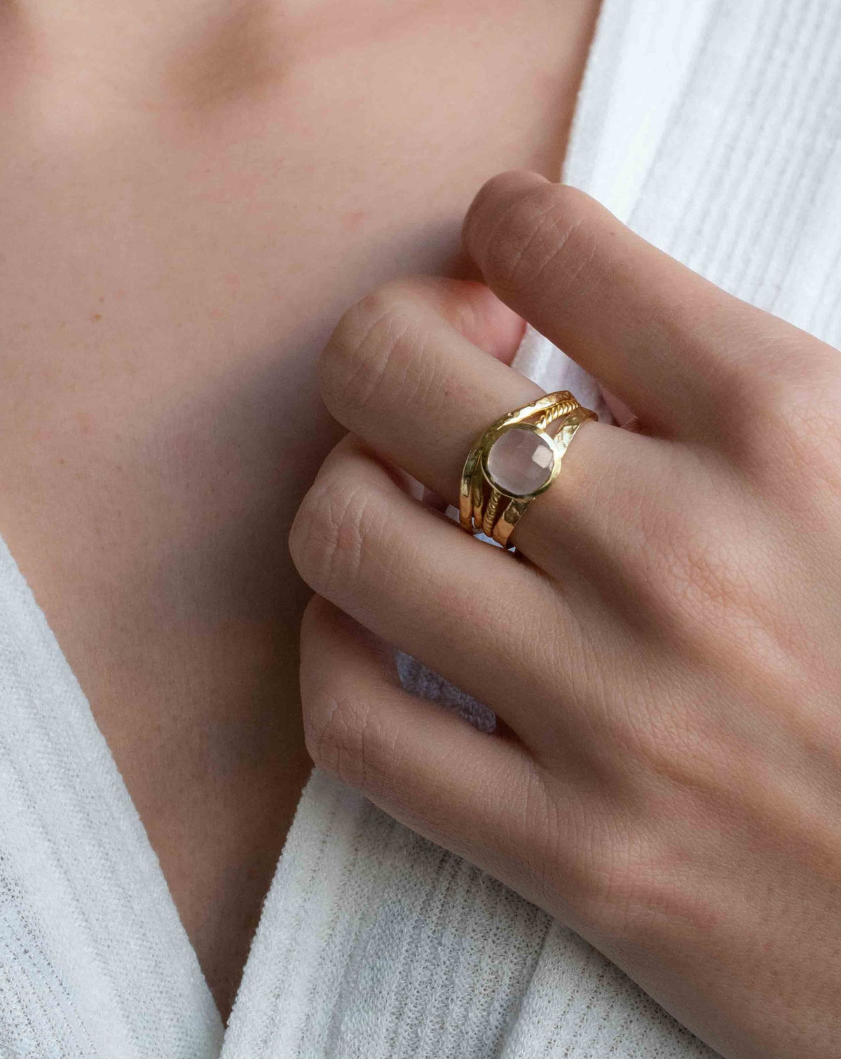 Rose Quartz Ring * 18k Gold Plated Ring * Statement Ring * Gemstone Ring * Pink * Bridal Ring * Wedding Ring *Organic Ring * Natural *BJR300