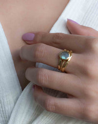 Rainbow Labradorite Ring * Gold Ring * Gemstone * Gold Plated * Statement *Bridal *Wedding * Natural * Thin *Handmade BJR298