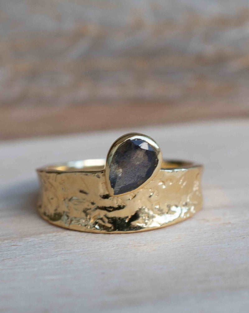 Rainbow Labradorite Ring * Gold Ring * Gemstone * Gold Plated * Statement *Bridal *Wedding * Natural *Handmade * BJR291