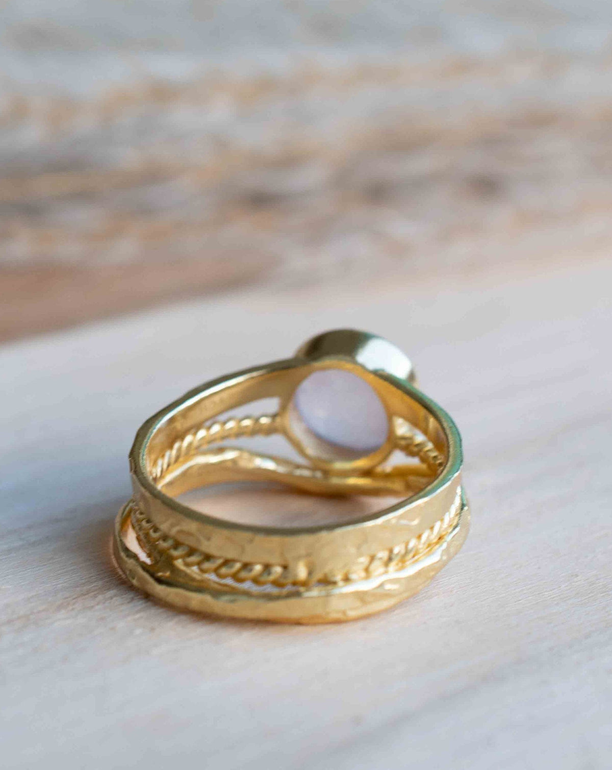 Rose Quartz Ring * 18k Gold Plated Ring * Statement Ring * Gemstone Ring * Pink * Bridal Ring * Wedding Ring *Organic Ring * Natural *BJR300