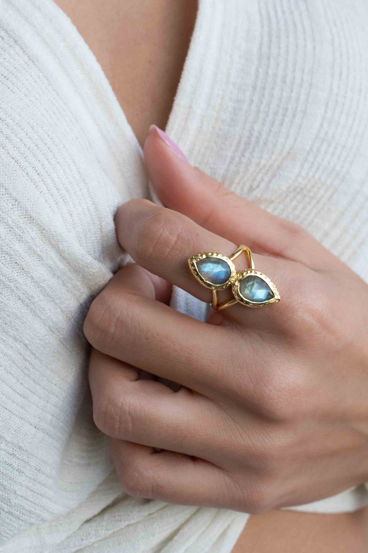 Rainbow Labradorite Ring * Gold Ring * Gemstone * Gold Plated * Statement *Bridal *Wedding * Natural * Thin *Handmade BJR305