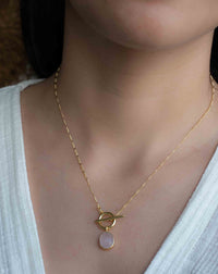 Moonstone, Labradorite or Rose Quartz Necklace * Gold Plated 18k * Gemstone * Modern * Layered *BJN181