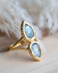 Rainbow Labradorite Ring * Gold Ring * Gemstone * Gold Plated * Statement *Bridal *Wedding * Natural * Thin *Handmade BJR305