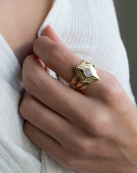 Moonstone Gold Plated Ring * Statement Ring * Gemstone Ring * Rainbow Moonstone * Gold Ring * BJR303