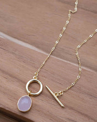 Moonstone, Labradorite or Rose Quartz Necklace * Gold Plated 18k * Gemstone * Modern * Layered *BJN181