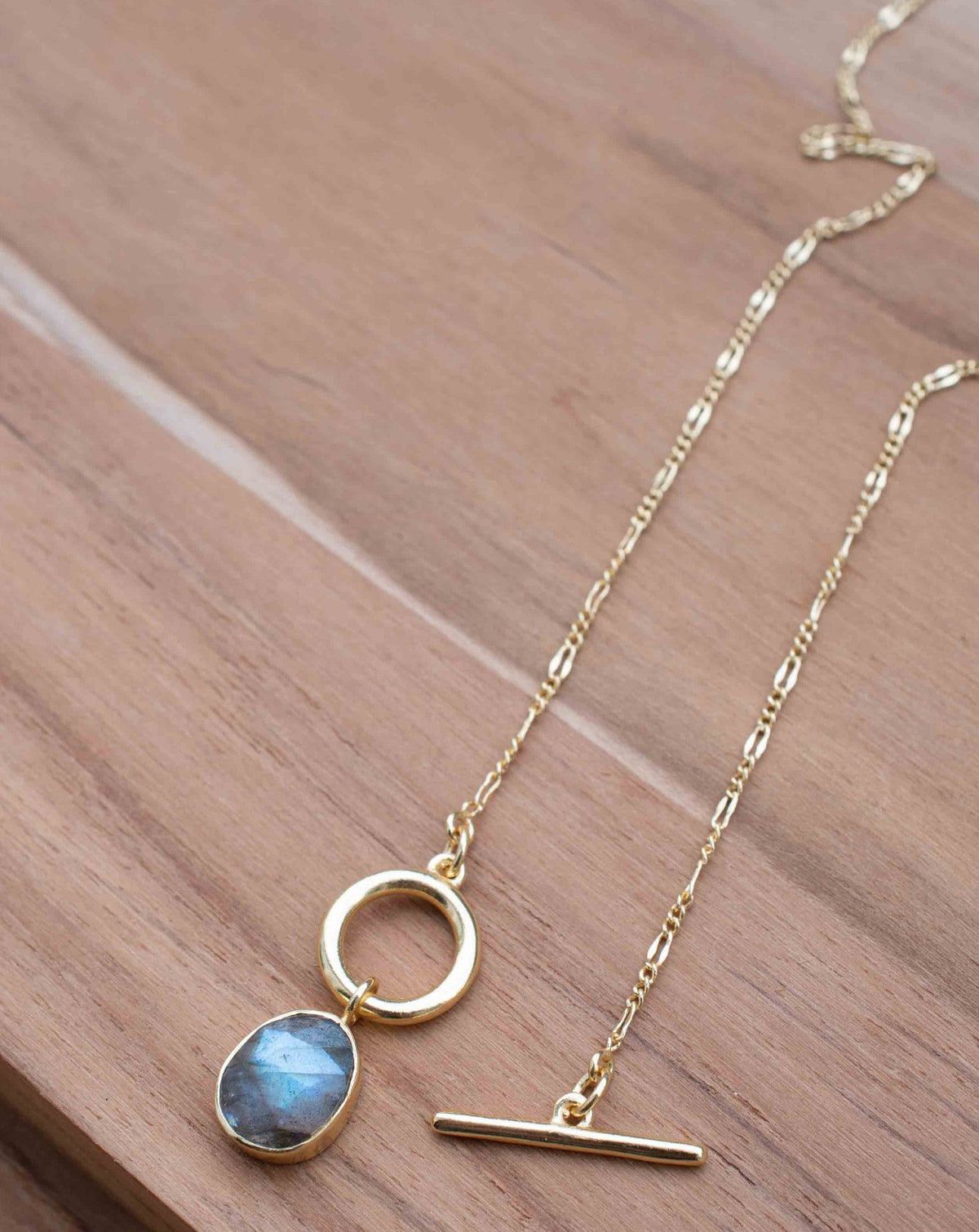 Moonstone, Labradorite or Rose Quartz Necklace * Gold Plated 18k * Gemstone * Modern * Layered *BJN180