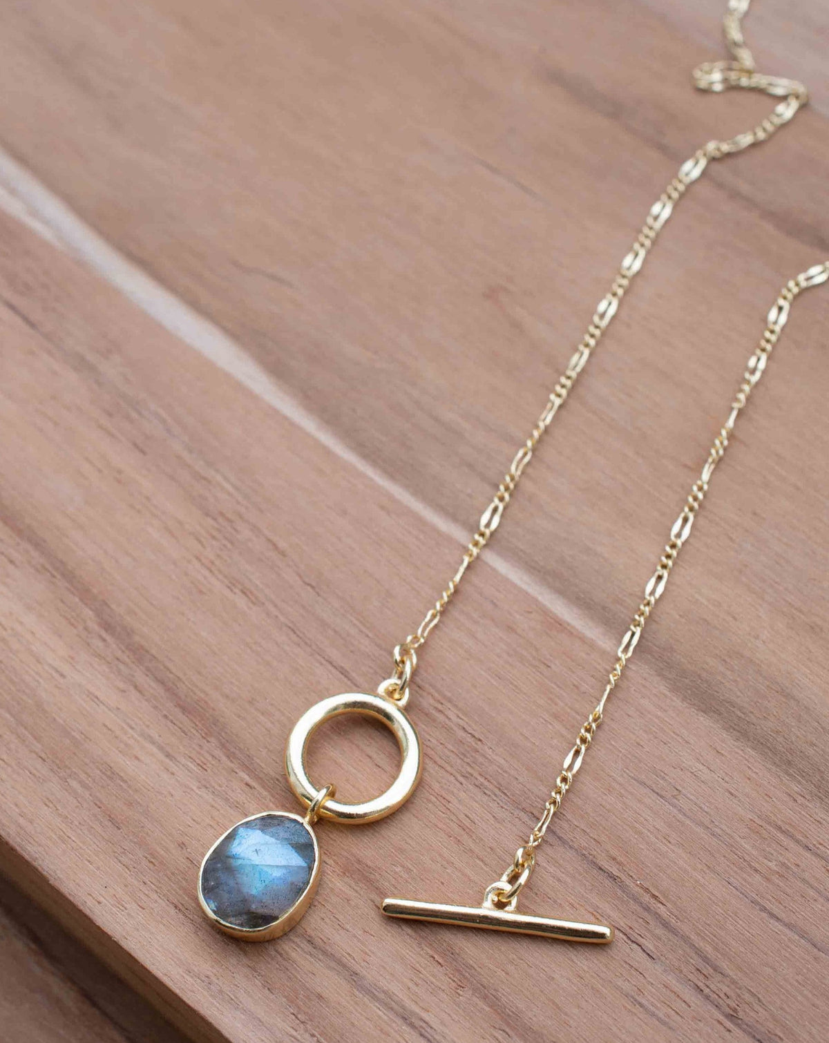 Moonstone, Labradorite or Rose Quartz Necklace * Gold Plated 18k * Gemstone * Modern * Layered *BJN181