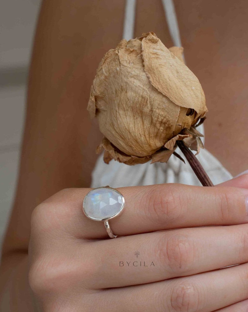 Moonstone Sterling Silver Ring * Statement Ring * Gemstone Ring * Rainbow Moonstone * Silver Ring * BJR242