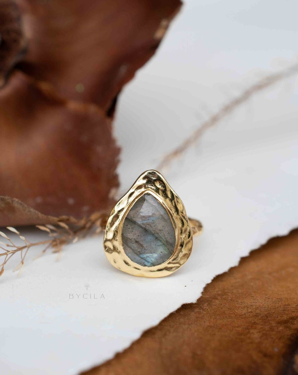 Leina Ring * Labradorite * Gold Plated * BJR293 – ByCila