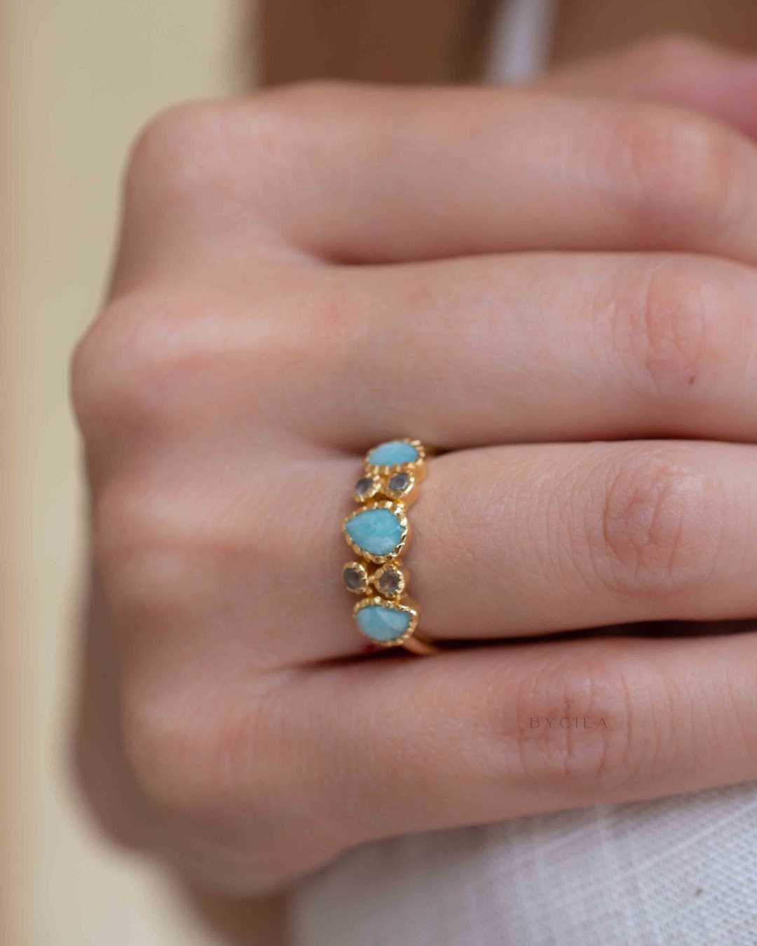 Amazonite on sale engagement rings