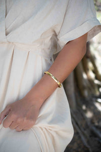 Moonstone Bangle Bracelet * Gold Plated * Gemstone * Gypsy * Hippie * Adjustable * Statement * Stacking * Layering * BJB059