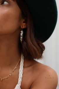 Labradorite, Moonstone and Iolite hydro Earrings Gold Plated 18k * Earrings * Hoop * Multi-stones * Handmade * Gemstone * BJE1