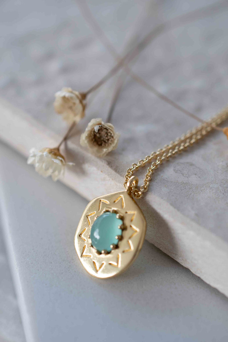 Star Necklace * Moonstone, Labradorite or Aqua Chalcedony * BJN107